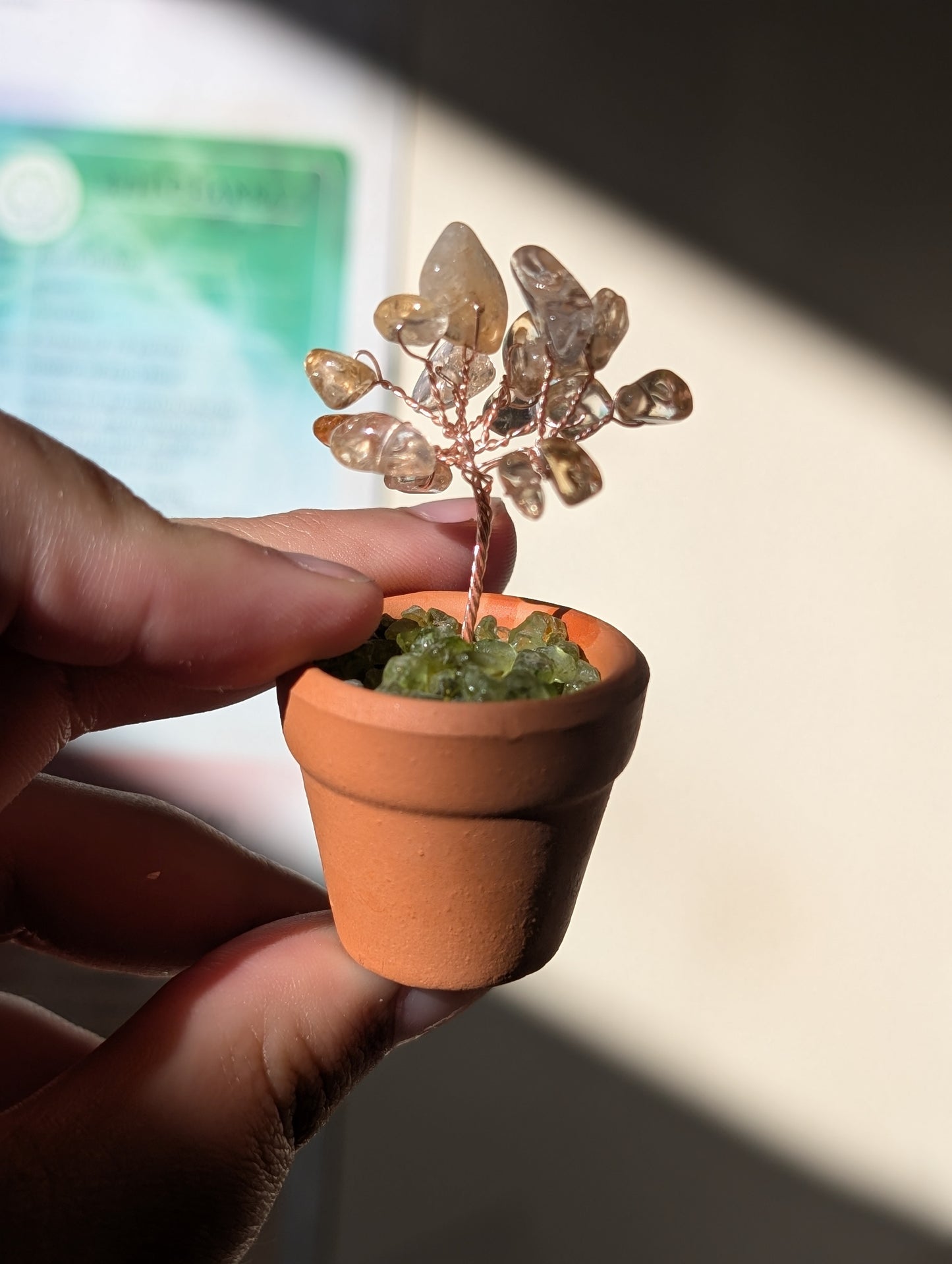Citrine Wire Tree & Peridot