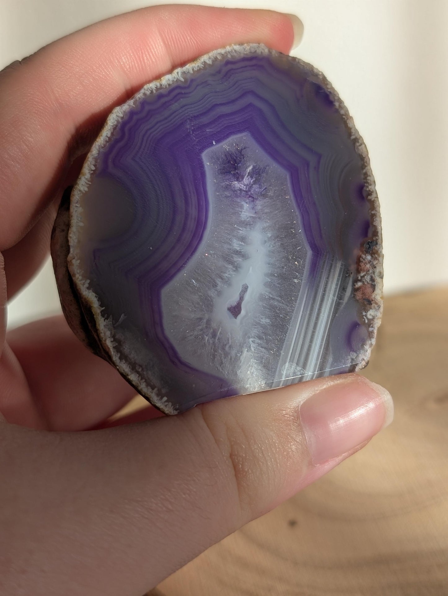 Purple dyed Agate Geode