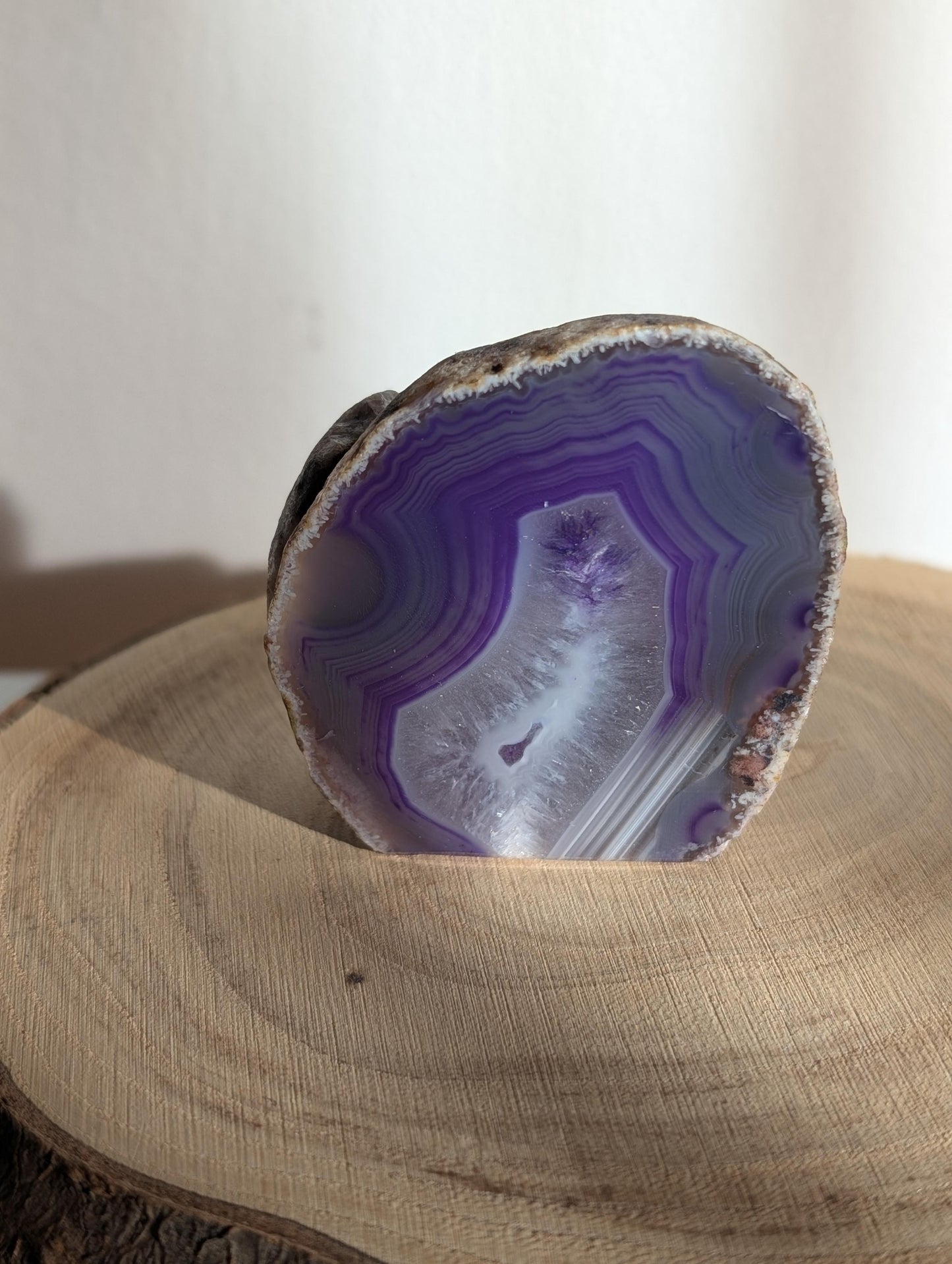 Purple dyed Agate Geode