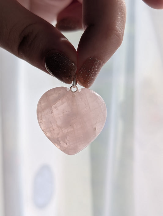 Rose Quartz Heart Pendant