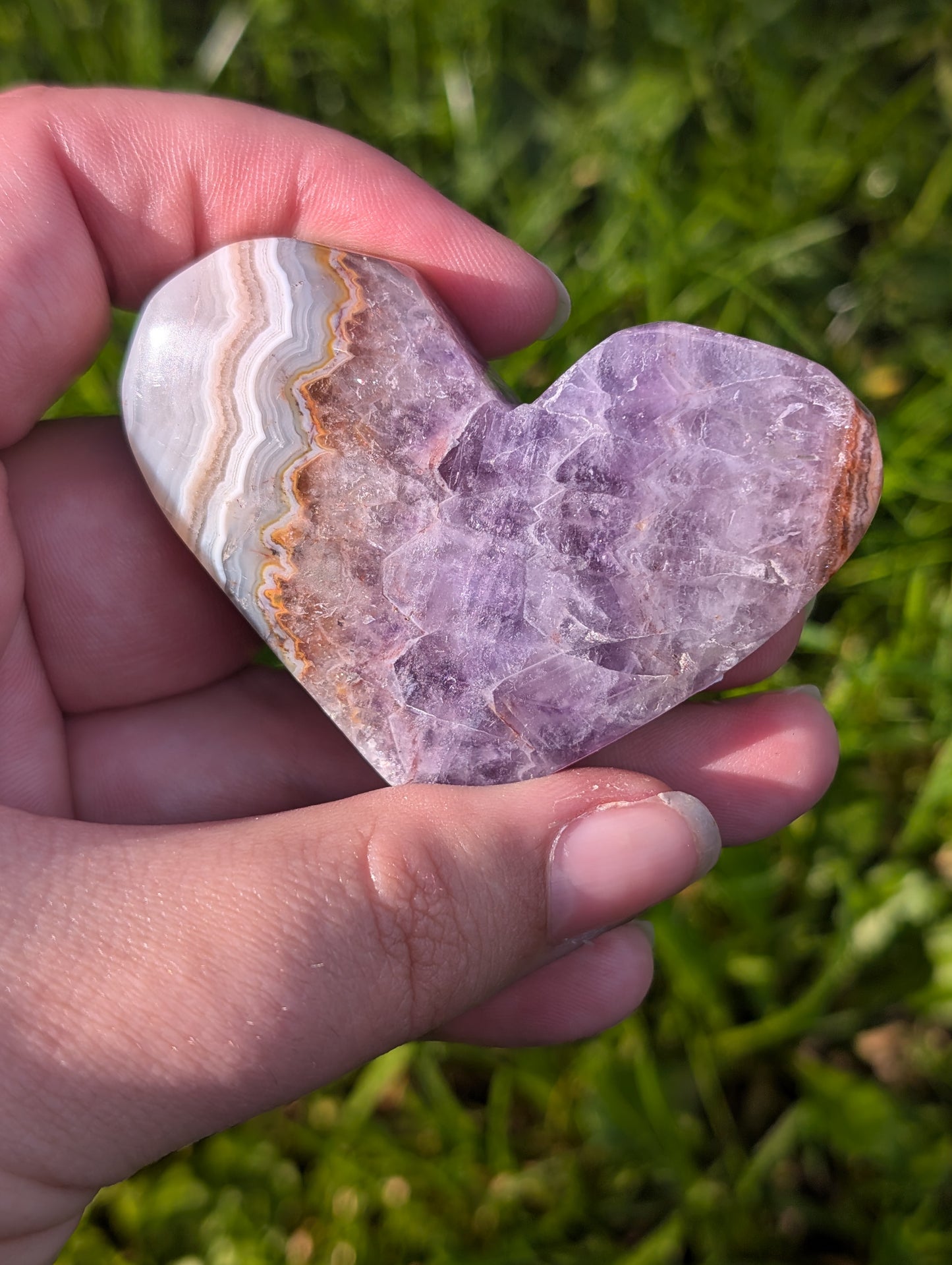 Amethyst Agate Heart