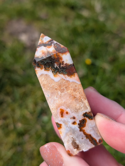Red Moss Agate Tower