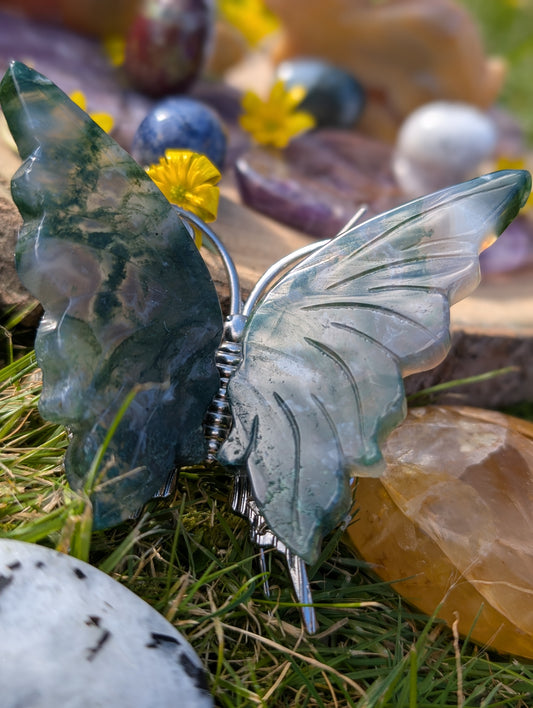 Moss Agate Butterfly