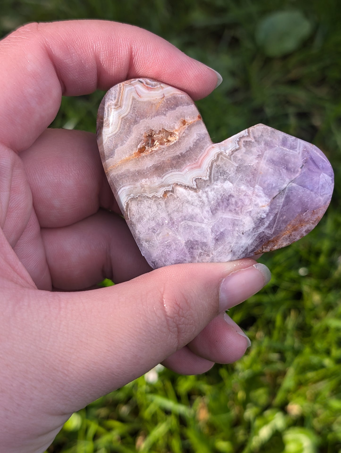 Amethyst Agate Heart