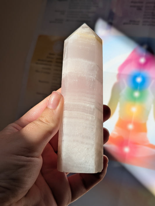 Pink Mangano Calcite Tower